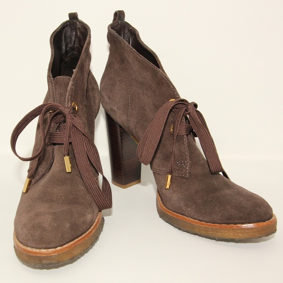 Tory Burch Ankle Suede Bootie Rubber Sole 9.5 - Picture 2 of 8
